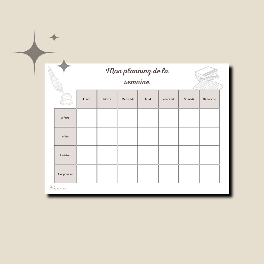 Mon planning autour du Coran - PDF